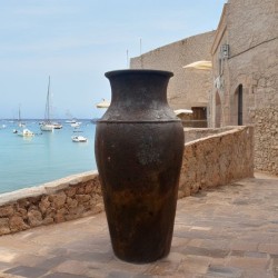 Pot décoratif en fibre de ciment Naely Corten - 100 cm - Ti'ma Stone