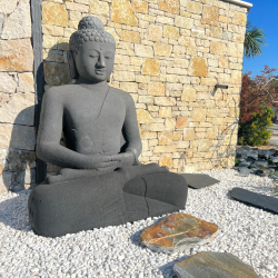 Statue Bouddha en tailleur en pierre naturelle - Ti'ma Stone