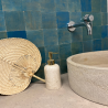 Carrelage Zellige Marocain Bleu Lazuli N°33 10x10cm - Ti'ma Stone
