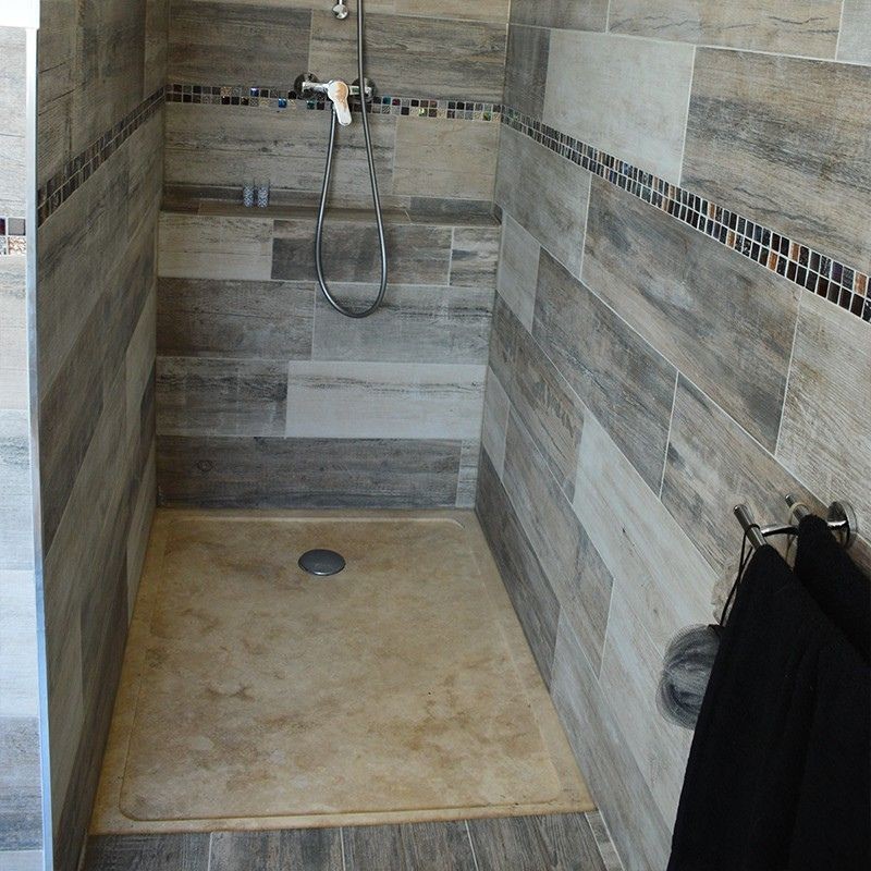 Receveur de douche en pierre Travertin Beige - SBSS - Ti'ma Stone