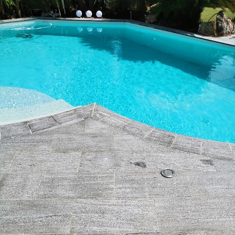 Margelle de piscine Granit Gris 60x30x3 cm Bord Droit - Ti'ma Stone