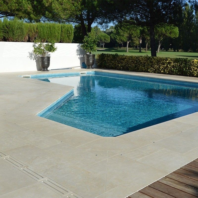 Margelle Pierre Sinaï Beige 60x30x3 cm Bord 1/2 Rond - Ti'ma Stone