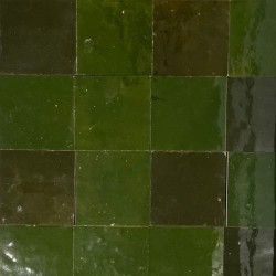 Carrelage Zellige Marocain Vert Babylone N°60 10x10 cm