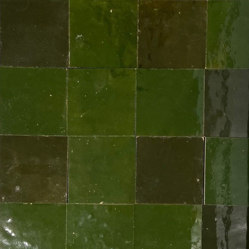 Carrelage Zellige Marocain Vert Babylone N°60 10x10 cm - Ti'ma Stone