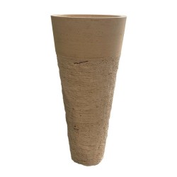 Vasque sur Pied en pierre naturelle Travertin beige layée - Ti'ma Stone