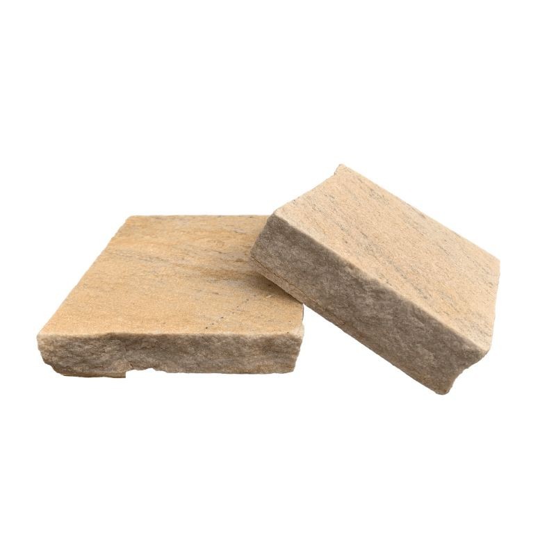Pavé pierre naturelle Quartzite Jaune 10x10x3-4 cm - Ti'ma Stone