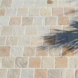 Pavé pierre naturelle Grès Kandla Beige 14x14x3-5 cm - Ti'ma Stone