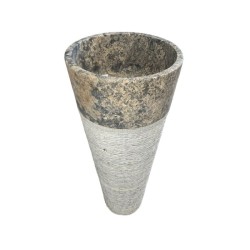 Vasque sur pied en Travertin Silver layée - Ti'ma Stone