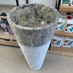 Vasque sur pied en Travertin Silver layée - Ti'ma Stone