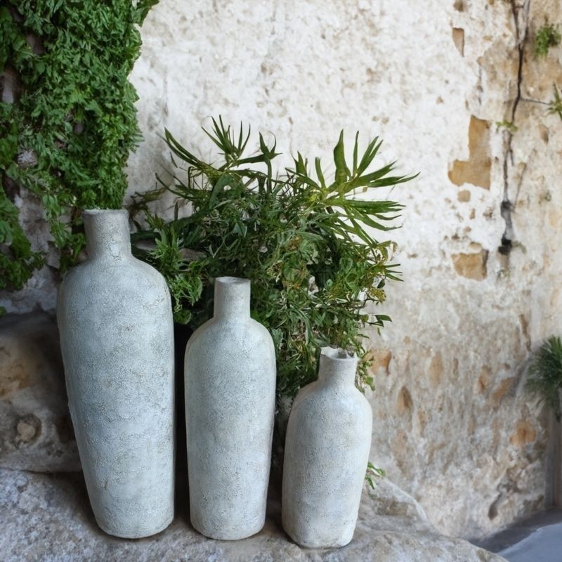 Pot décoratif en fibre de ciment Botol Natura Beige - Ti'ma Stone