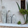 Pot décoratif en fibre de ciment Botol Cream & Black Cracking - Ti'ma Stone