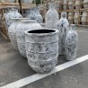Pot décoratif en fibre de ciment Anzel Cream & Black Cracking - Ti'ma Stone