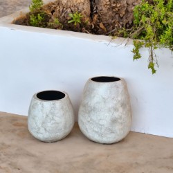 Pot décoratif en fibre de ciment Agni Natura Beige - Ti'ma Stone