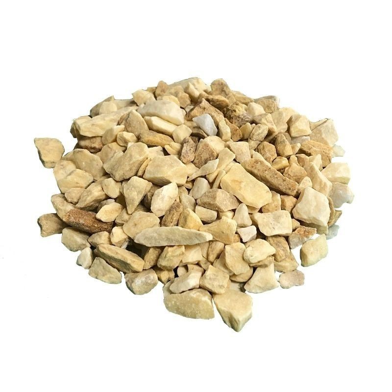Gravier décoratif concassé Marbre Jaune Sienne 8-12 mm 20 kg - Ti'ma Stone