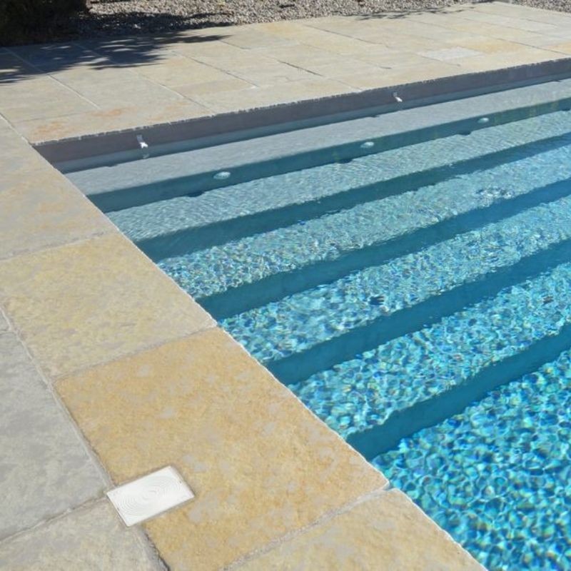 Margelle Tandur Beige 60x30x3 cm Bord 1/2 Rond - Ti'ma Stone