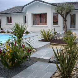 Margelle Tandur Gris 60x30x3 cm Bord 1/2 Rond - Ti'ma Stone
