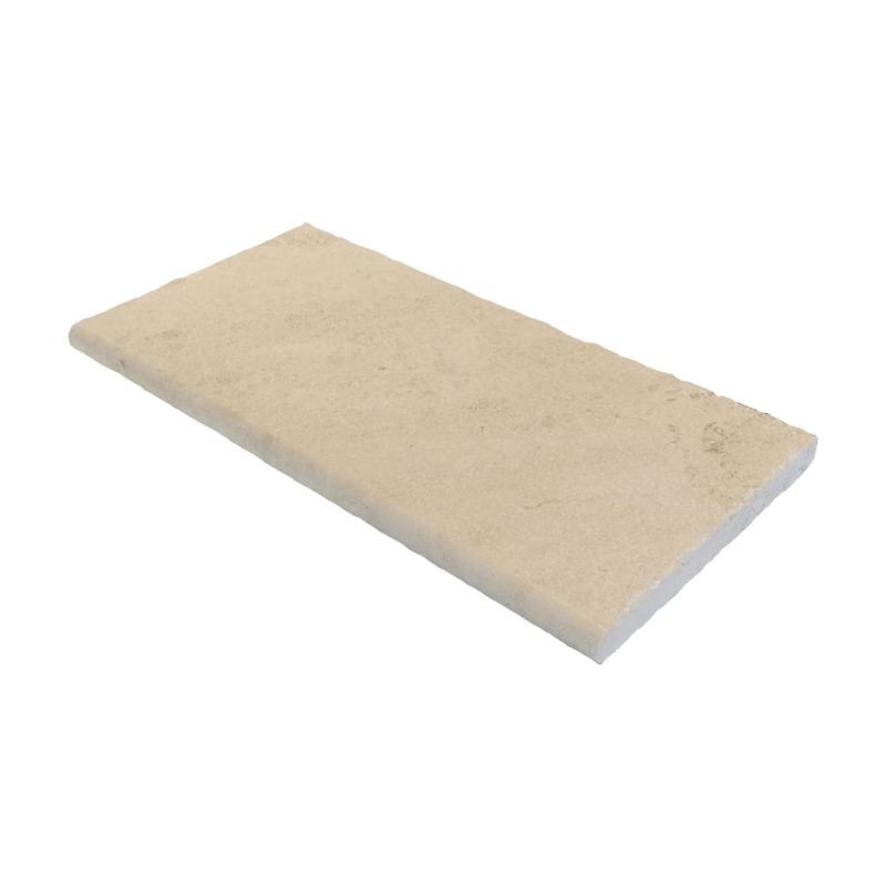 Margelle pierre naturelle Manoir Beige 60x30x3 cm Bord 1/2 Rond