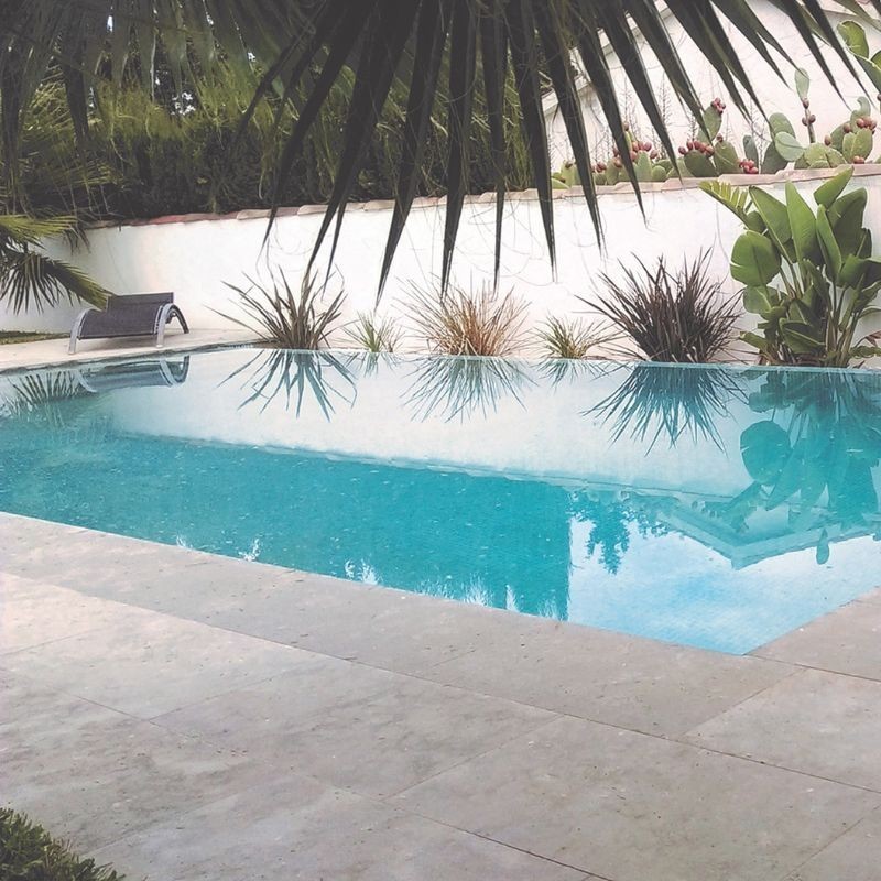 Margelle piscine Sardaigne Grise 60x30x3 cm Bord Droit - Ti'ma Stone