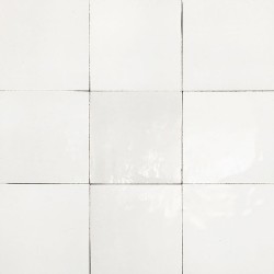 Carrelage Zellige Marocain Blanc Neige N°1 10x10 cm - Ti'ma Stone