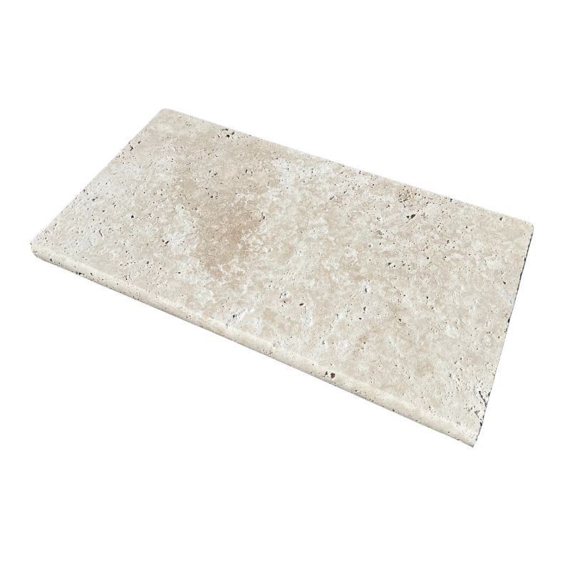 Margelle Travertin Beige classique 61x33x3 cm Bord 1/2 Rond - Ti'ma Stone