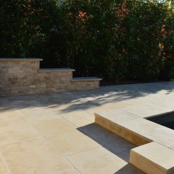Margelle Pierre Atlas Beige 61x30,5x3 cm Bord 1/2 Rond - Ti'ma Stone