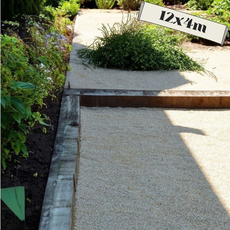 Kit Terrain de pétanque Clapicette Beige 12x4 m [48m²] - Ti'ma Stone