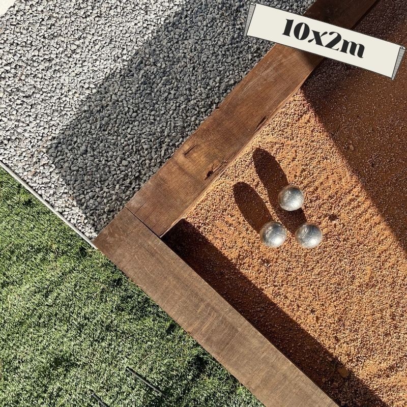 Kit Terrain de pétanque Stabilisé Rose 10x2 m [20m²] - Ti'ma Stone