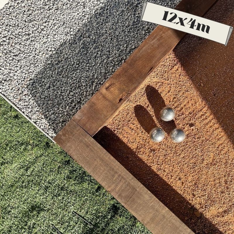 Kit Terrain de pétanque Stabilisé Rose 12x4 m [48m²] - Ti'ma Stone