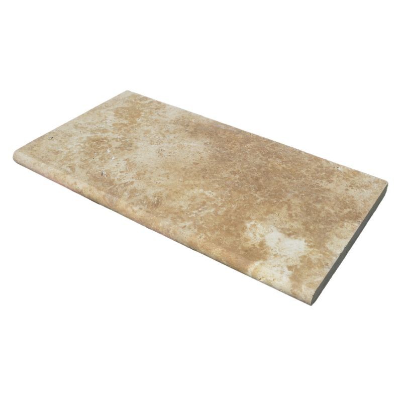 Margelle Travertin Beige Rustic 61x33x3cm Bord 1/2 Rond - Ti'ma Stone