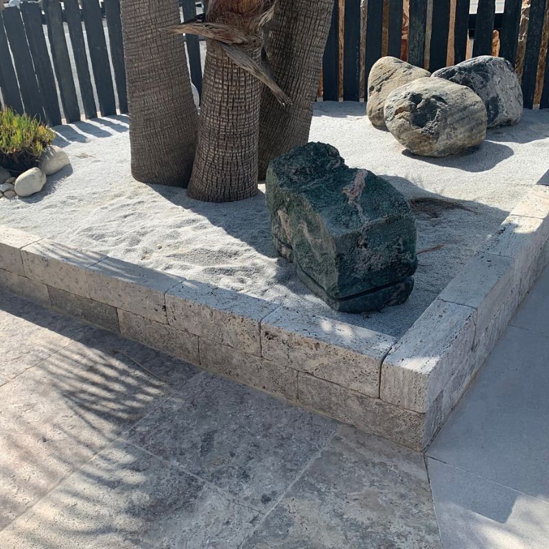 Bordure de jardin Travertin Gris Silver 30x10x10 cm - Ti'ma Stone