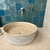 Vasque à poser ronde en pierre naturelle Atlas Beige - Ti'ma Stone
