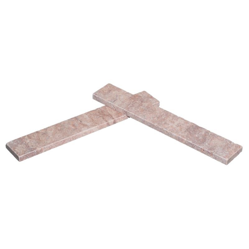 Dallage Bâton Rompu Travertin Rouge 1er choix 30,5x5x1,2 cm  - Ti'ma Stone