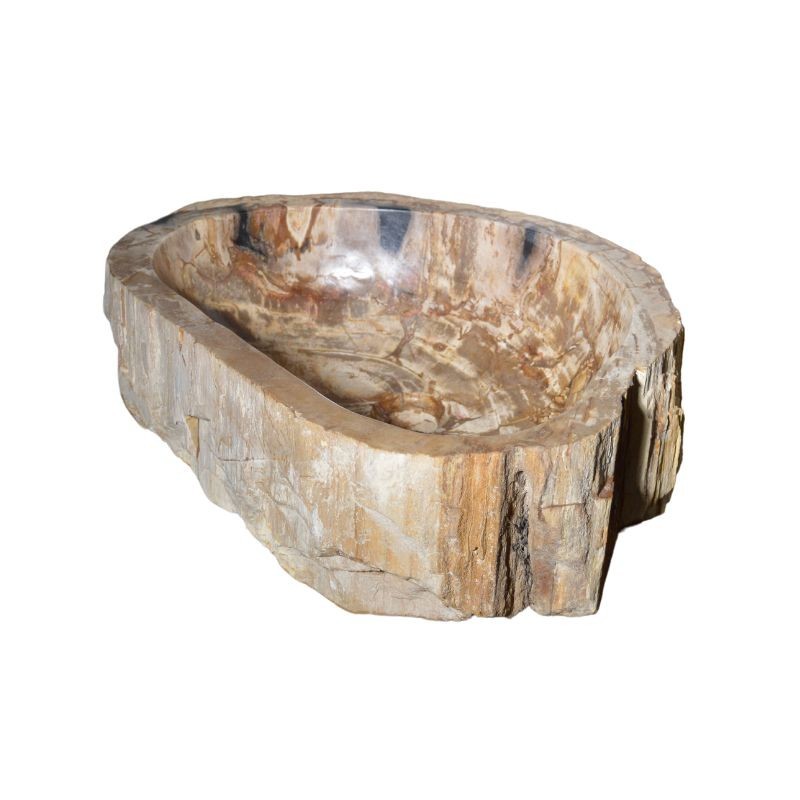 Vasque à poser en bois fossilisé et pierre naturelle - Ti'ma Stone