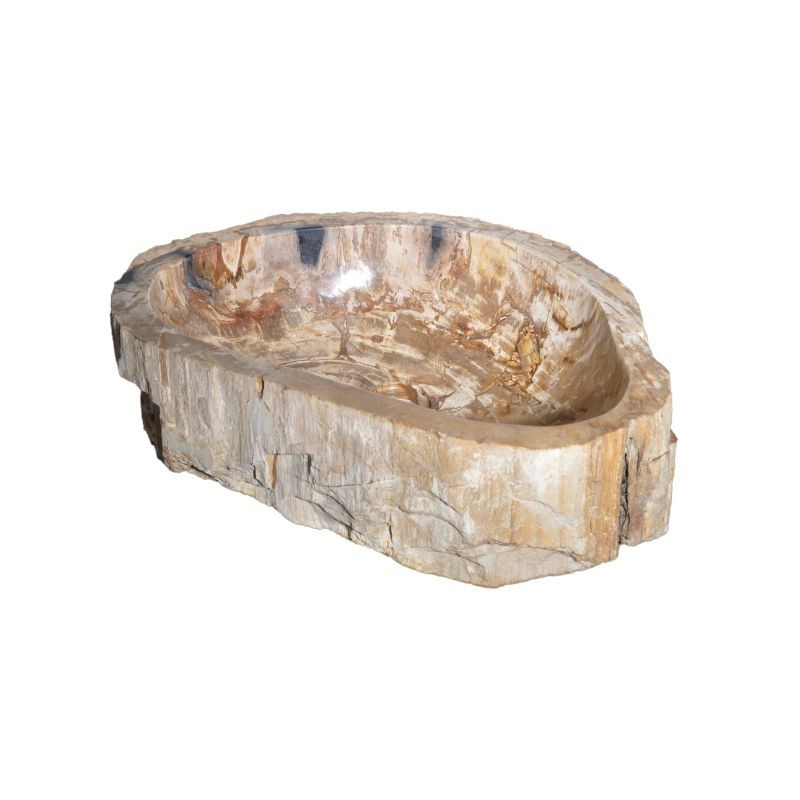 Vasque à poser en bois fossilisé et pierre naturelle - Ti'ma Stone