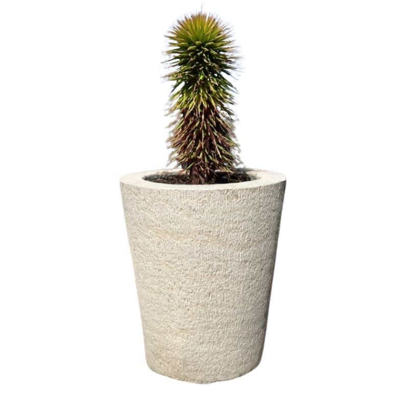 Pot à plante en pierre naturelle Atlas Beige - Ti'ma Stone