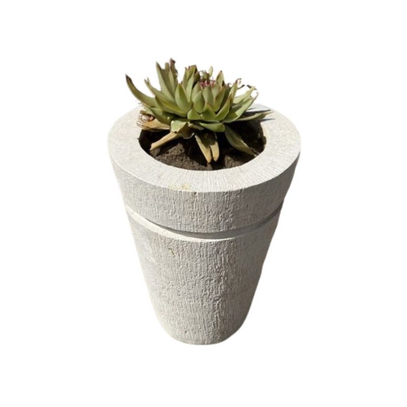 Pot à plante en pierre naturelle Atlas Beige Trévise - Ti'ma Stone
