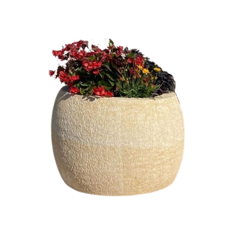 Pot à plante en pierre naturelle Atlas Beige Milano - Ti'ma Stone