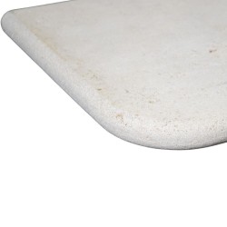 Margelle d'angle sortant Travertin Light vieilli - Ti'ma Stone