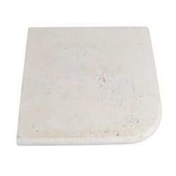 Margelle d'angle sortant Travertin Light vieilli - Ti'ma Stone