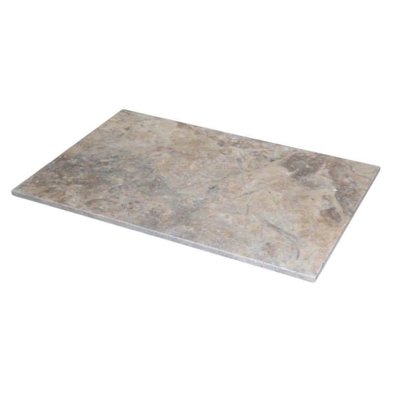 Dallage Travertin Silver finition brossée premium - Ti'ma Stone