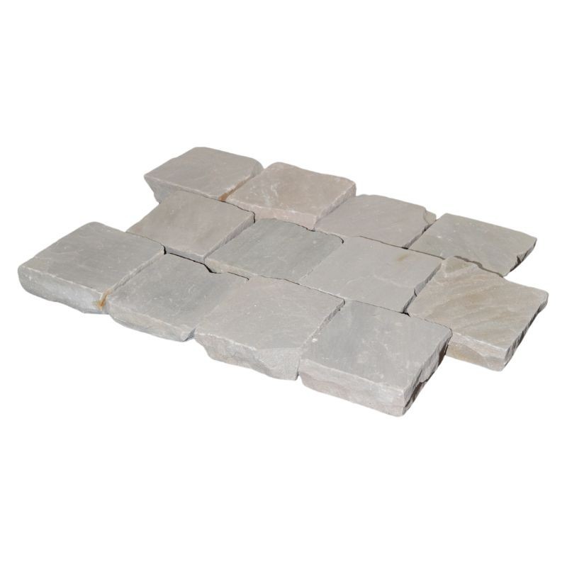 Pavé pierre naturelle Grès Kandla Gris 14x14x3-5 cm - Ti'ma Stone