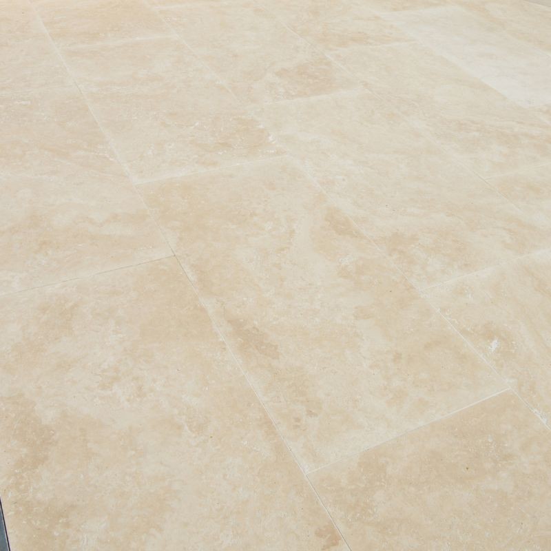 Dallage Travertin Beige Clair 1er choix 61x40,6x1,2 cm -Ti'ma Stone