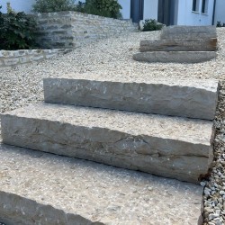 Bloc Marche pierre naturelle Cahors beige 100x35x15 cm - Ti'ma Stone