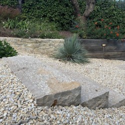 Bloc Marche pierre naturelle Cahors beige 100x35x15 cm - Ti'ma Stone