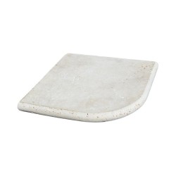 Margelle d'angle sortant Travertin Beige Clair Bord 1/2 Rond