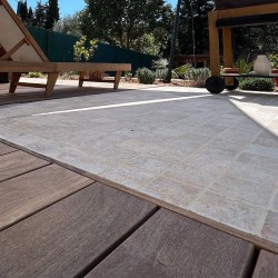 Pavé Travertin Beige Mix Vieilli 10x10x3 cm - Ti'ma Stone