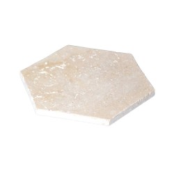 Tomette hexagonale Travertin Beige Ivoire - Ti'ma Stone