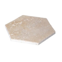 Tomette hexagonale Travertin Beige Ivoire - Ti'ma Stone