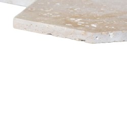 Tomette hexagonale Travertin Beige Ivoire - Ti'ma Stone