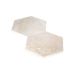Tomette hexagonale Travertin Beige Ivoire - Ti'ma Stone